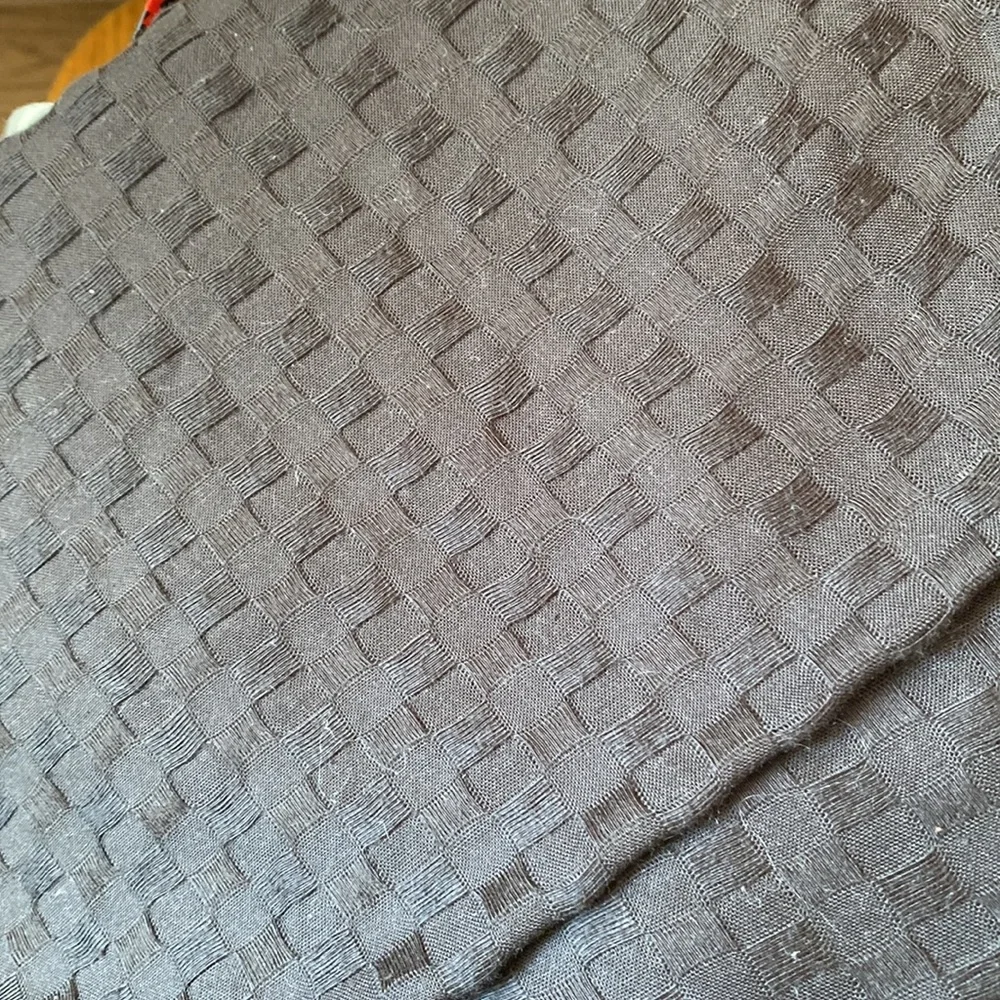 Casaluna black waffle knit shower curtain new